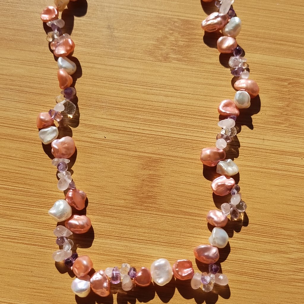 Honora Freshwater Keshi Pearl And Gemstone 925 Necklace 20 35$